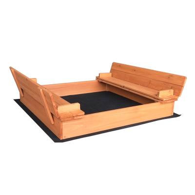 China Easily Assembled Garden Kids Wooden Sandpit With Bench for sale