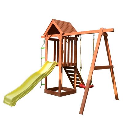 China Outdoor Outdoor Furniture Wooden Kids Garden Swing Play Set for sale