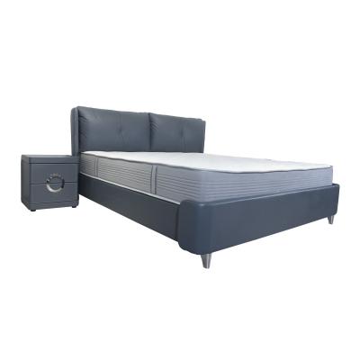 China Latest Soft Bed Double Bed Designs Modern Bedroom Frame Genuine Leather King Size Beds for sale