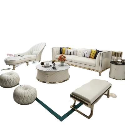 China Other Modern Simple Luxury Designs Wood Frame Leather Living Room Sofa Set for sale