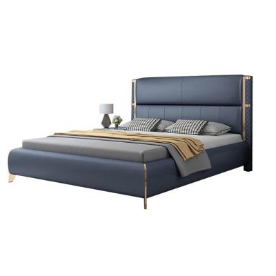 China Other China Manufacturer Manual Simple Leather Beds Price Best Customized Queen Size Modern Style PU Soft Bed for sale