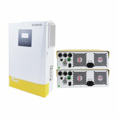 China 5.5kW 230V hybride omvormer Mppt Pure sinus wave single phase MPPT 120V-450V Auto Sensing Te koop