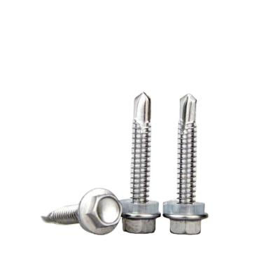 China Various Good Quality Flat Hexagon Screws Galvanized Gold Hexagon Self-drilling Head Screws for sale