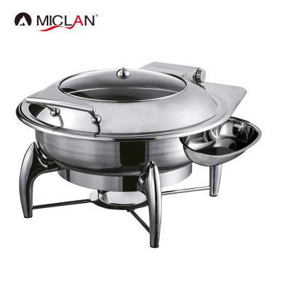 China Food Buffet Stainless Steel Ribbon Chafing Dish Insulated Food Warmer for sale