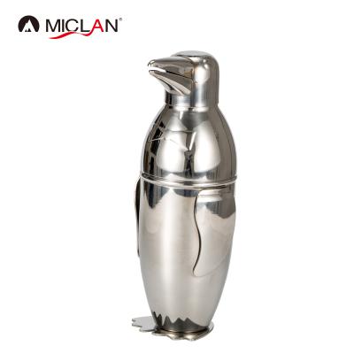 China Sustainable Penguin Stainless Steel Cocktail Shaker Set for sale