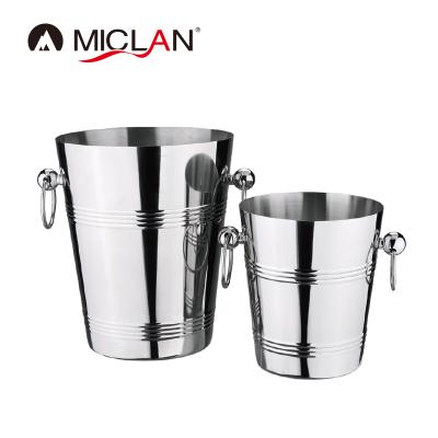 China Sustainable Stainless Steel Champagne Metal Bucket With Handle for sale