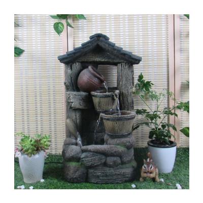 China Factory decoration resin statue garden/office/garden decor outdoor water fountain indoor outdoor cheap prices with led for sale