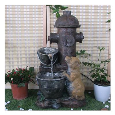 China Garden/Office/Decoration Rock Garden Waterfall Resin Garden Indoor Outdoor Water Fountain With Led Indoor Cat Pet Dog Drinking Water Fountain for sale