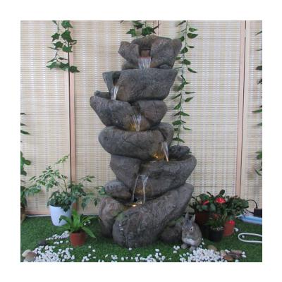 China Feng Shui decoration indoor outdoor decoration garden/office/plant souvenir rock garden waterfall gifts cat direct water fountain for sale