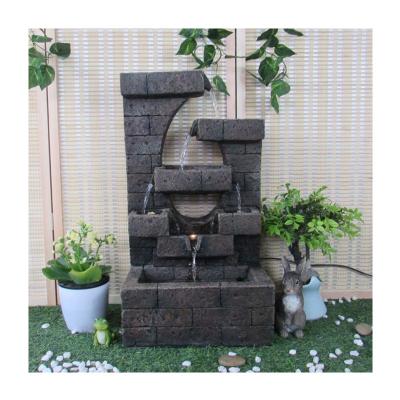 China 2022 Indoor Outdoor Garden/Office/Decoration Stepped Rock Formation Led Desktop Fountain Water Fountain Decorative Indoor Waterfall for sale