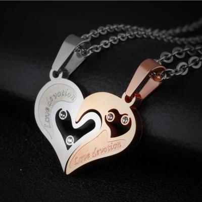 China CLASSIC Hot Sale Love Couples Necklace Pendant Titanium Steel Valentine's Day Gift for sale