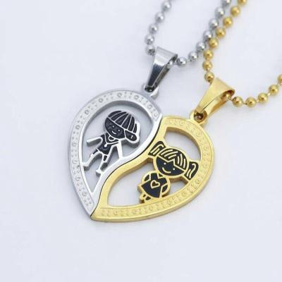 China FASHIONABLE Pendant Necklace Couple Love and Heart Pendant Stainless Steel Pendant Titanium Steel Pendant for sale