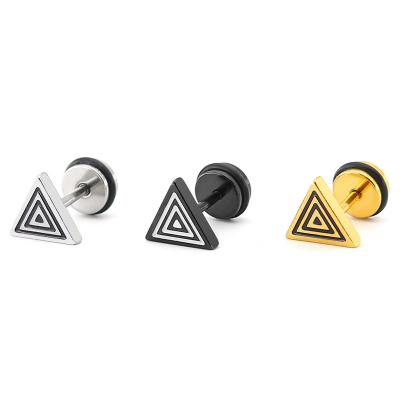 China FASHIONABLE Korean Style Hot Star Triangle Stud Titanium Steel Ear Studs Exquisite Ear Jewelry Earring for sale