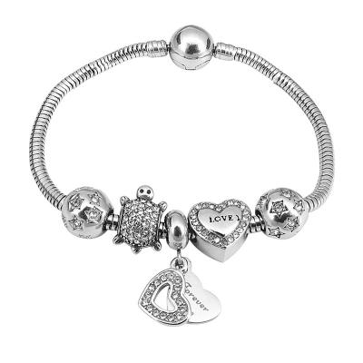 China TUEN FASHION Best Selling DIY Beaded Bracelet,Turtle Love Stainless Steel Diamond-Studded Bracelet for sale