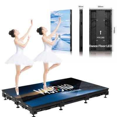 China Indoor new arrivals P2.5 3D dance floor standing led display screen panels mirror led display glass dance floor for party for sale