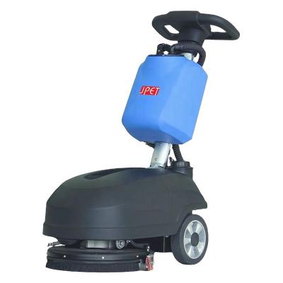 China Hotels Hand Push  Battery Type  Mini Auto Floor Scrubber Walk Behind Floor Cleaning Machine for office, shop cleaning for sale