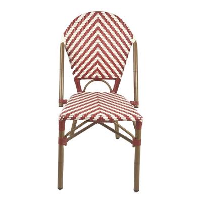 China Outdoor Furniture French Rattan Wicker Bamboo Cafe Chairs French Garden Bistro Chair for sale