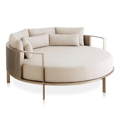 China Dubai Style Modern Luxury Sun Bathe Rattan Sofa Bed for sale