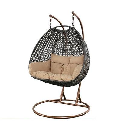 China Modern Outdoor Furniture Wicker Swing Double Hanging Chair for sale