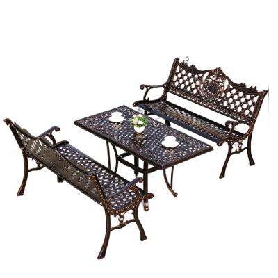 China Modern Outdoor Cast Aluminum Coffee Table And Chairs Outdoor Furniture for sale