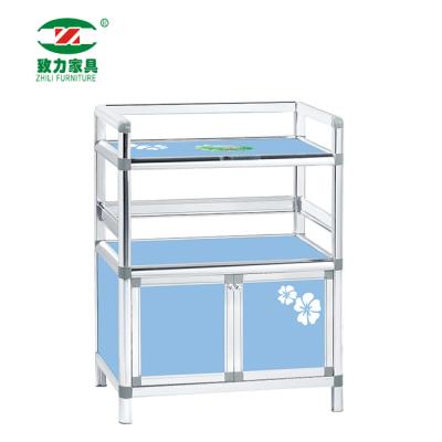 China Modern Aluminum Kitchen Storage Rack Rack Kitchen Microwave Oven Shelf for sale