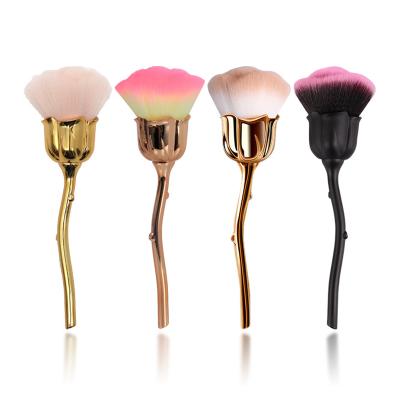 China Angular Blush Wholesale China Factory Direct Profession Rose Flower Makeup Brush Set Powder Brush for sale