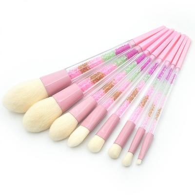 China Angular Blush New 8 Handle Crystal Makeup Brush Set Acrylic Transparent Wool Diamond Set Brush Beauty Tool for sale