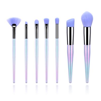 China Angular Blush Brush 2020 Fashionable Hot Selling China Art Crystal Handle 7 Pcs Makeup Brush Set Lip Eyeshadow Brush for sale