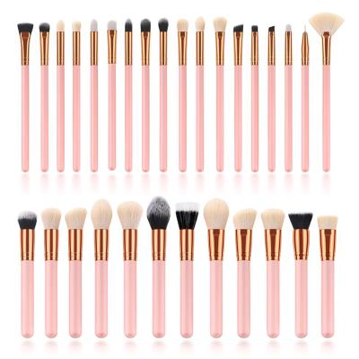 China Angular Blush Logo Factory Direct Customized 30 Pcs Lace Handle Makeup Brush Set Face Foundation Eyeshadow Eyeliner Nose Lip Brush Wood for sale