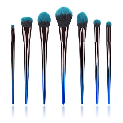 China Angular Blush Loose Gradient Powder Eyeliner Eyeliner Lip Nose Brush Kit Wholesale 10Pcs Private Label OEM Makeup Brush Aluminum Base Base for sale