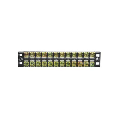 China Wire Connecting TB-2512 Fixed Terminal Strip 25A 12Pin Terminal Block Series Dual Row Screw Terminal Blocks 600V for sale