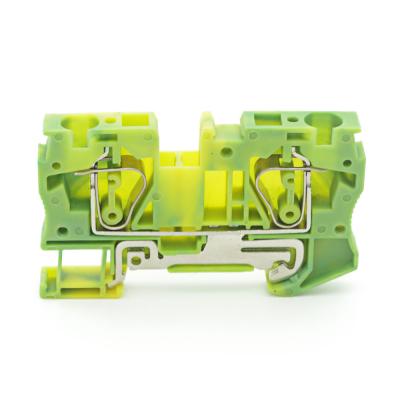 China ST-6PE Connecting Wire Din Rail Terminal Blocks Connectors Return Spring Cage Connection Ground Terminal Pull Blocks for sale