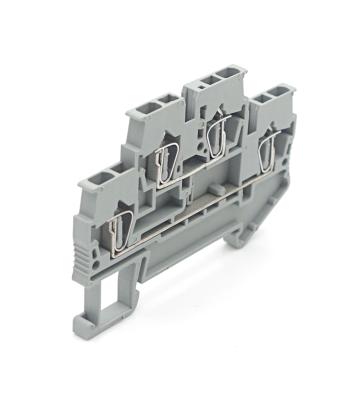 China STTB-1.5 Wire Din Rail Terminal Block Electrical Wiring Connectors Double Layer Spring Connection Connector Wire Conductors for sale