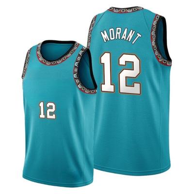 China Custom Made Supplier Ja Morant 12 Basketball Tank Top Vest Sports Wear Antibacterial Shirt Wholesale High Quality Breathable Men's Basketball Uniform for sale