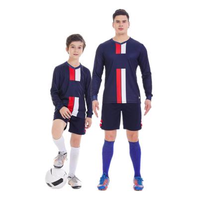 China Men Kid T-shirt Team Training Football Long Sleeve Soccer Jersey Uniform Set Custom Wear Thai Quick Dry Breathable Football Quick Dry for sale