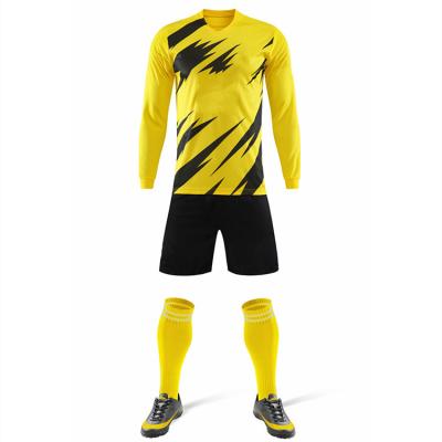 China Factory Supplier Sportswear Soccer Jersey Sets Soccer Shirts Club Yellow Tracksuit Uniform Custom Running Custom Set for sale