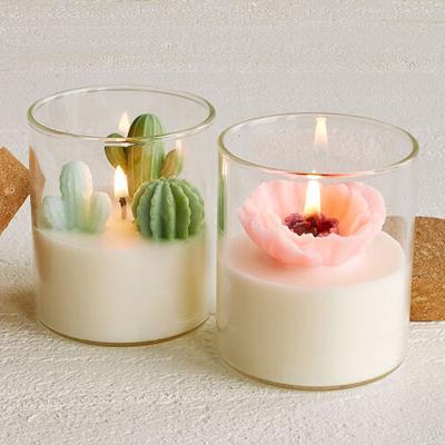 China Household products wholesale high quality empty glass candle cup glass jar for candle for sale