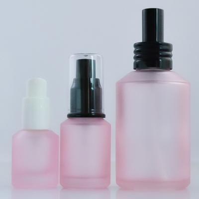 China Wholesale 30ml 60ml 100ml 120ml 200ml Slope Shoulder Lotion Skin Care Face Water Glass Cosmetic Bottle for sale