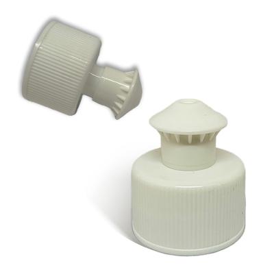 China 24 pp non-refillable high quality plastic white push-pull caps for cleaning and household cosmetics for sale