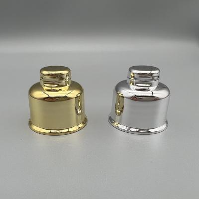 China 24/410 Non Refillable High Quality Top Cap Shiny Silver UV Gold PP Plastic Small Colorful Flip For Cosmetic for sale