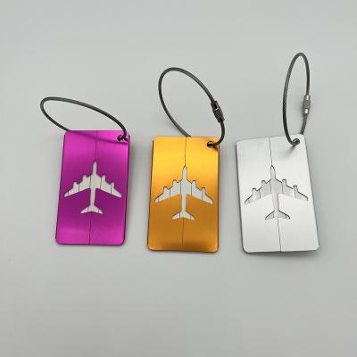 China Luxury Hot Selling Aluminum Luggage Tag Luggage Tag Boarding Bag Aircraft Modeling With Name Tag For Travel for sale