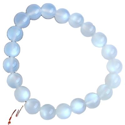 China Feifan Crystal round bead bracelet is pure natural and good quality white moonstone bracelet for sale