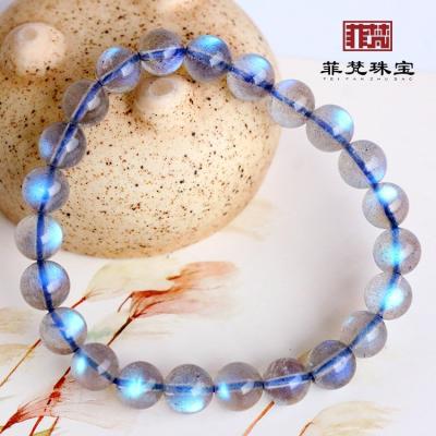 China Feifan Crystal round bead bracelet is pure natural and good quality labradorite bracelet for sale