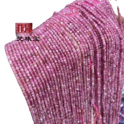 China From Crystal Feifan of pure natural long chain faceted pink tourmaline bead round semi product for sale