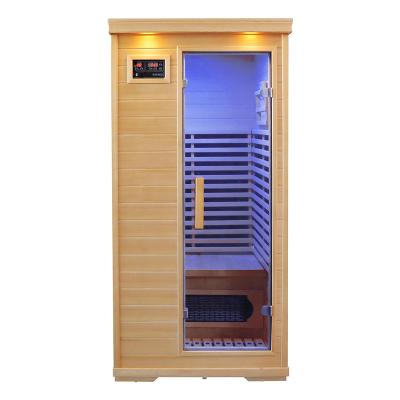 China With Transom Windows Health Care Spa Tubs Sauna Rooms Hemlock Wood 1 Person Dry Infrared Sauna Room Can Improve Immunity And Beauty Mini Sauna Room for sale