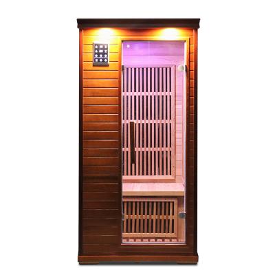 China With Hot Selling Wooden Transom Windows Sauna Room For Healthy With Therapy Lights And Wind Adjustable Window Far Infrared Single Sauna Room for sale