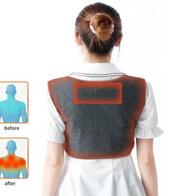 China Pure Far Infrared Graphene Soft Nylon Neoprene Shoulder Self-Heating Protector With Adjustable Long Magic Sticks for sale