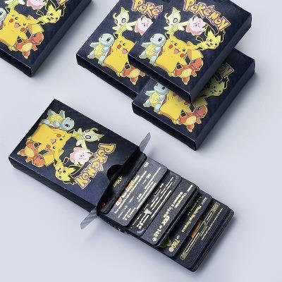 China Entertainment Wholesale 55 Pcs Gold Pokemon Trading Cards Pokemon Booster Box Game Cards for sale