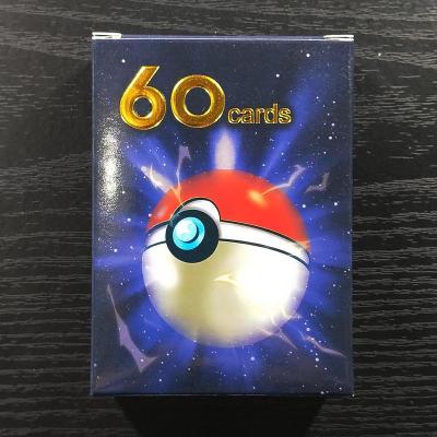 China Enertainment Dropshipping 60 Trainers Pokemon Game Cards Rare Rainbow Flashing Pokemon Cards for sale