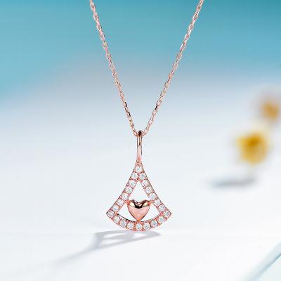 China Genuine CLASSIC kuololit 585 14K 10K 585 Rose gold gemstone pendants for dress luxury women natural heart diamond neckalce for sale